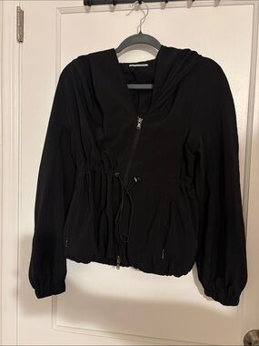Anatomie Black Hooded Drawstring Utility Jacket